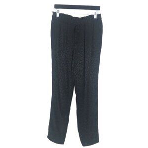 Rachel by Rachel Roy Womens Size Medium Black Animal Print Drawstring Pants